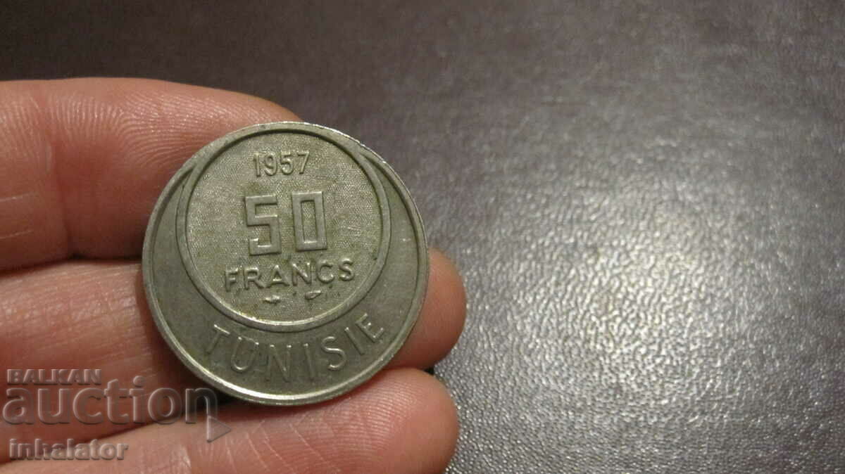 1957 год 50 франка Тунис - рядка