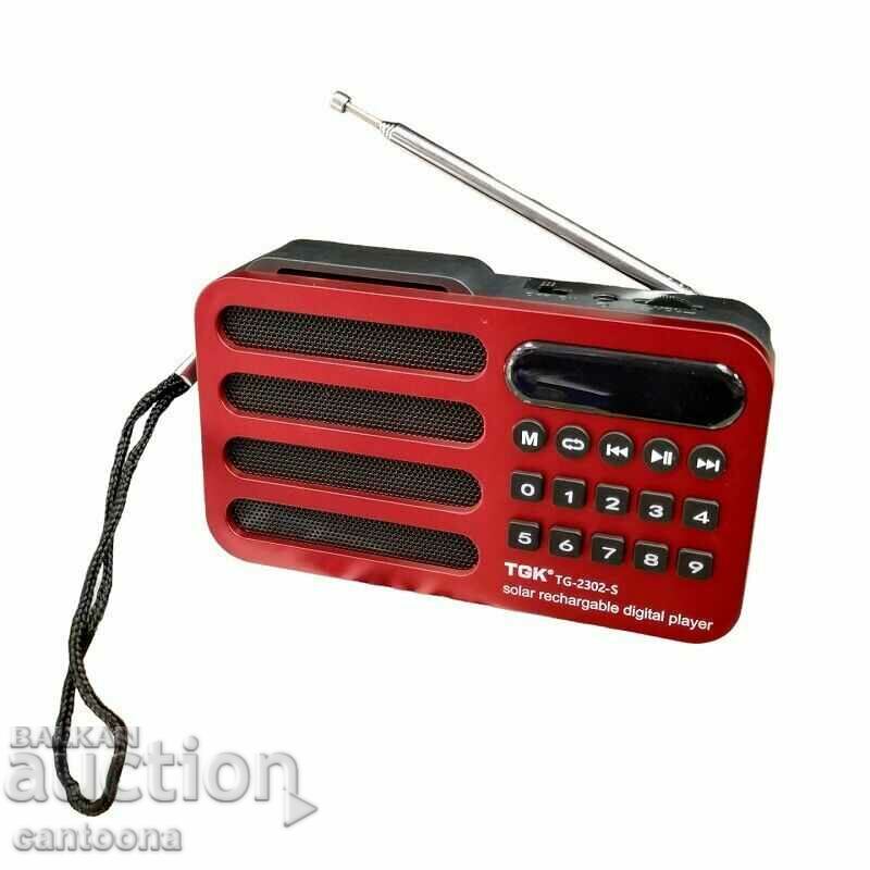 Radio portabil JOC TG2302S, USB, card SD, Bluetooth, solar