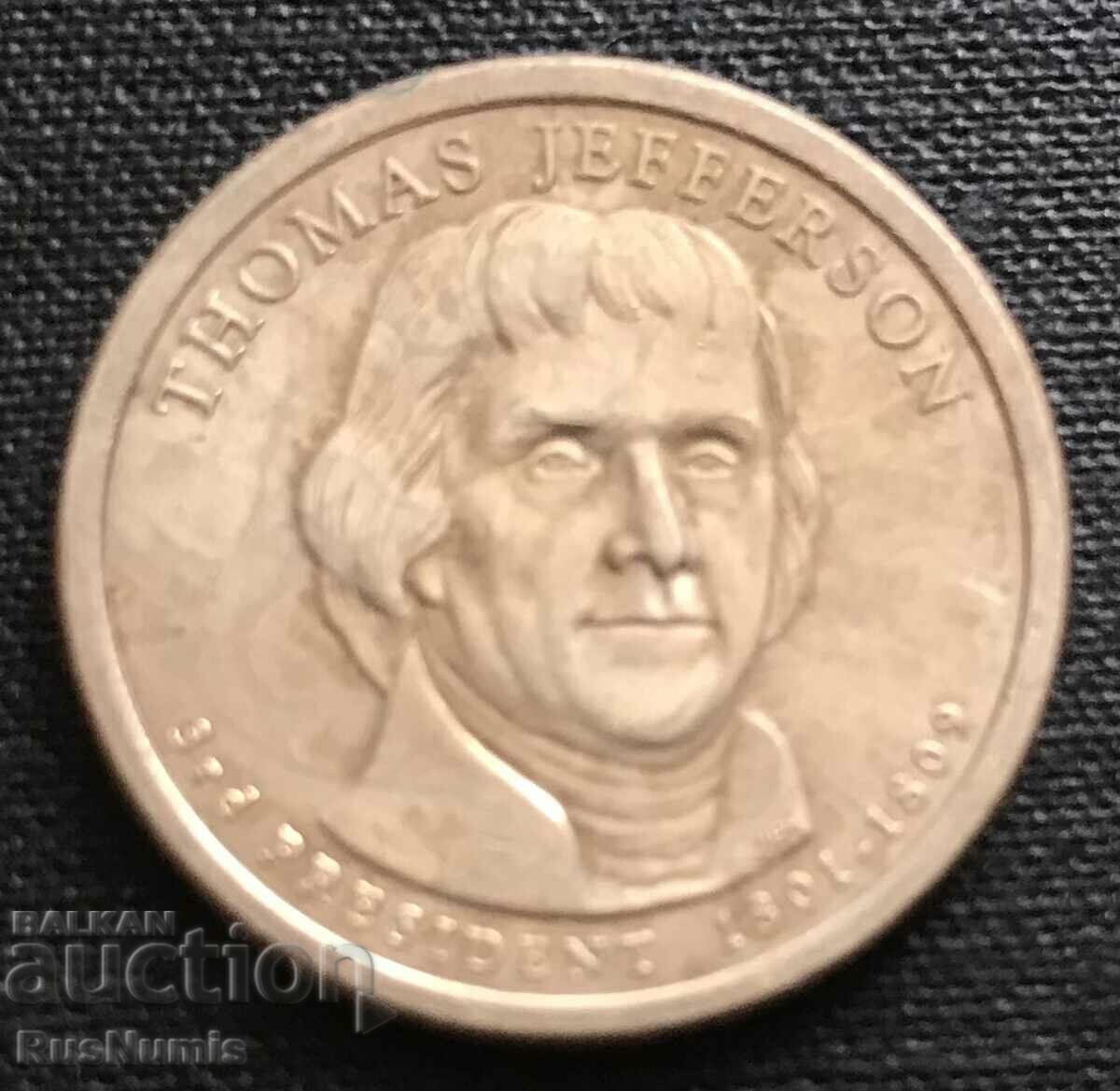 САЩ. 1 долар 2007 г.(P). Thomas Jefferson.