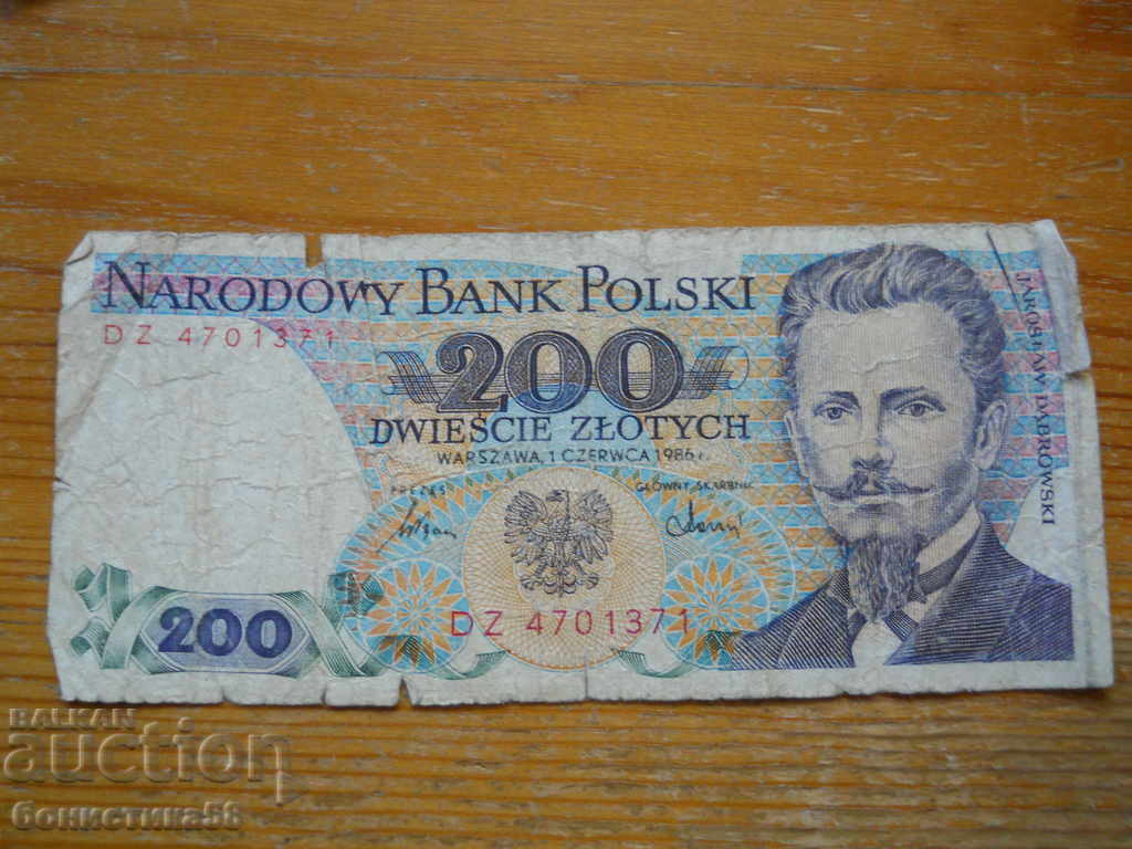 200 zlotys 1986 - Poland ( G )