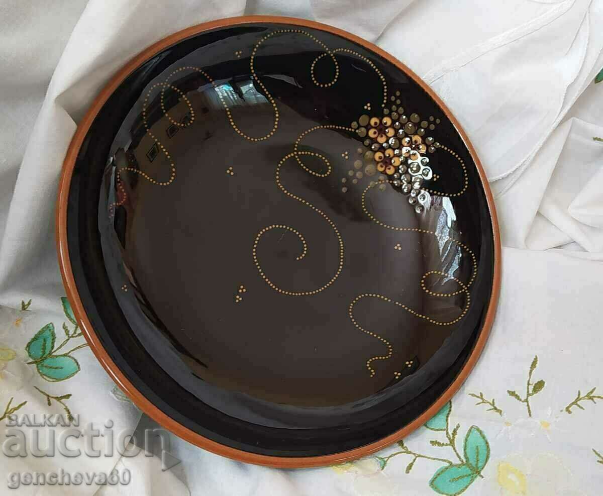 Author's bowl, painted glazed ceramics, signature label Author's bowl, painted glazed ceramics, signature label