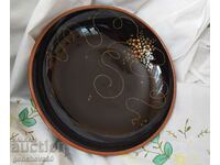 Author's bowl, painted glazed ceramic, signature, label