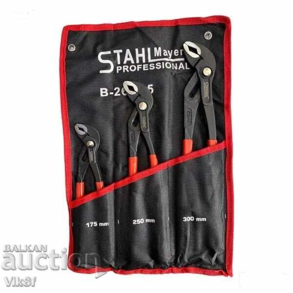 STAHLMAYER set of plumbing pliers. 175/250/300 mm. 3 pcs with price 55.50 BGN | € 28.38 STAHLMAYER set of plumbing pliers. 175/250/300 mm. 3 pcs with price 55.50 BGN | € 28.38