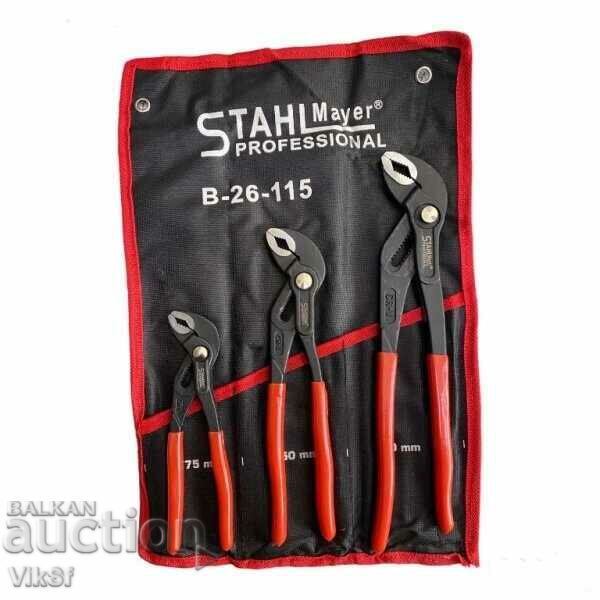 STAHLMAYER set of plumbing pliers. 175/250/300 mm. 3 pcs