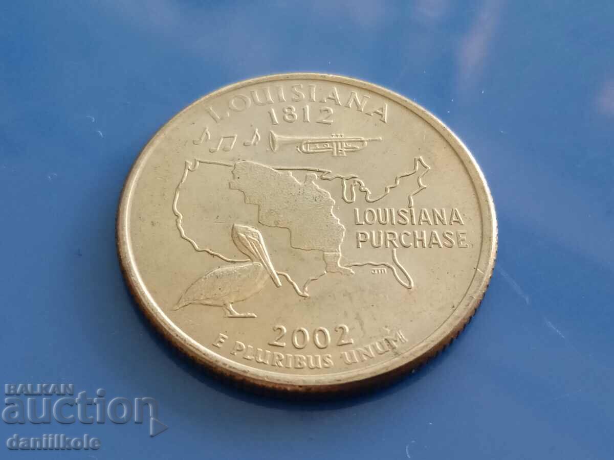 *$*Y*$* USA QUARTER DOLLAR 25 CENTS 2002 - LOUISIANA *$*Y*$*