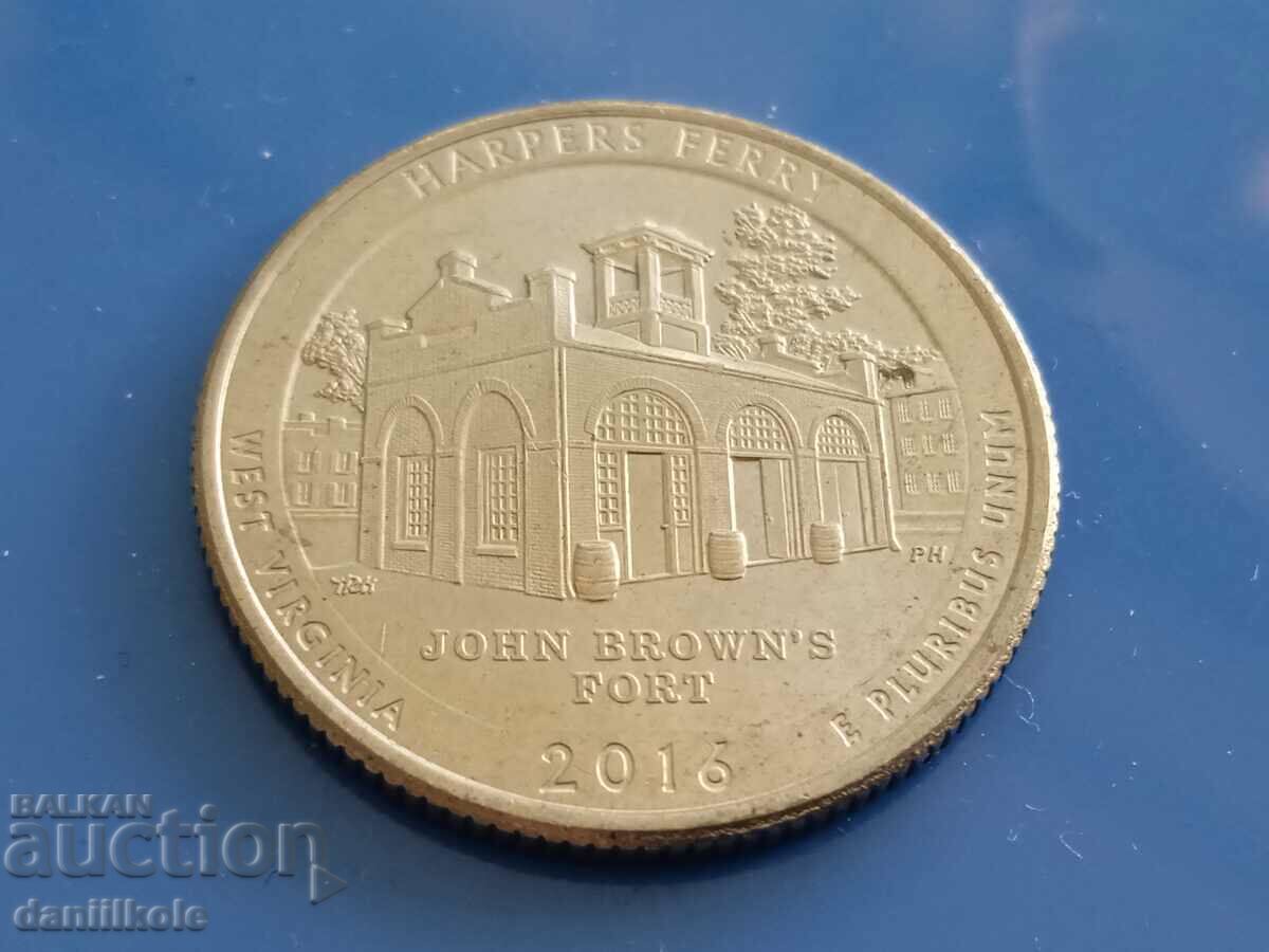 Auction  *$*Y*$*US QUARTER DOLLAR 25 CENTS 2016 WEST VIRGINIA*$*Y*$*
