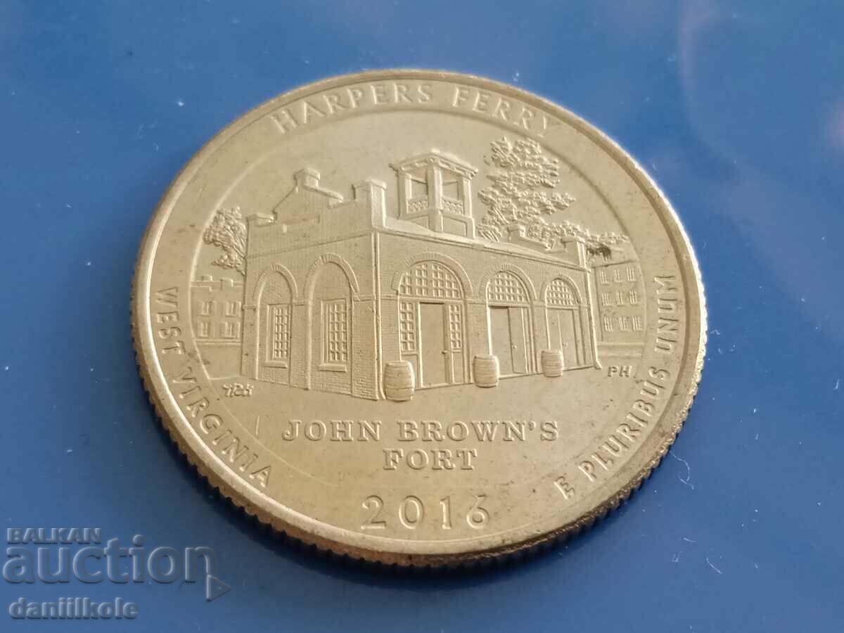 *$*Y*$*US QUARTER DOLLAR 25 CENTS 2016 WEST VIRGINIA*$*Y*$*