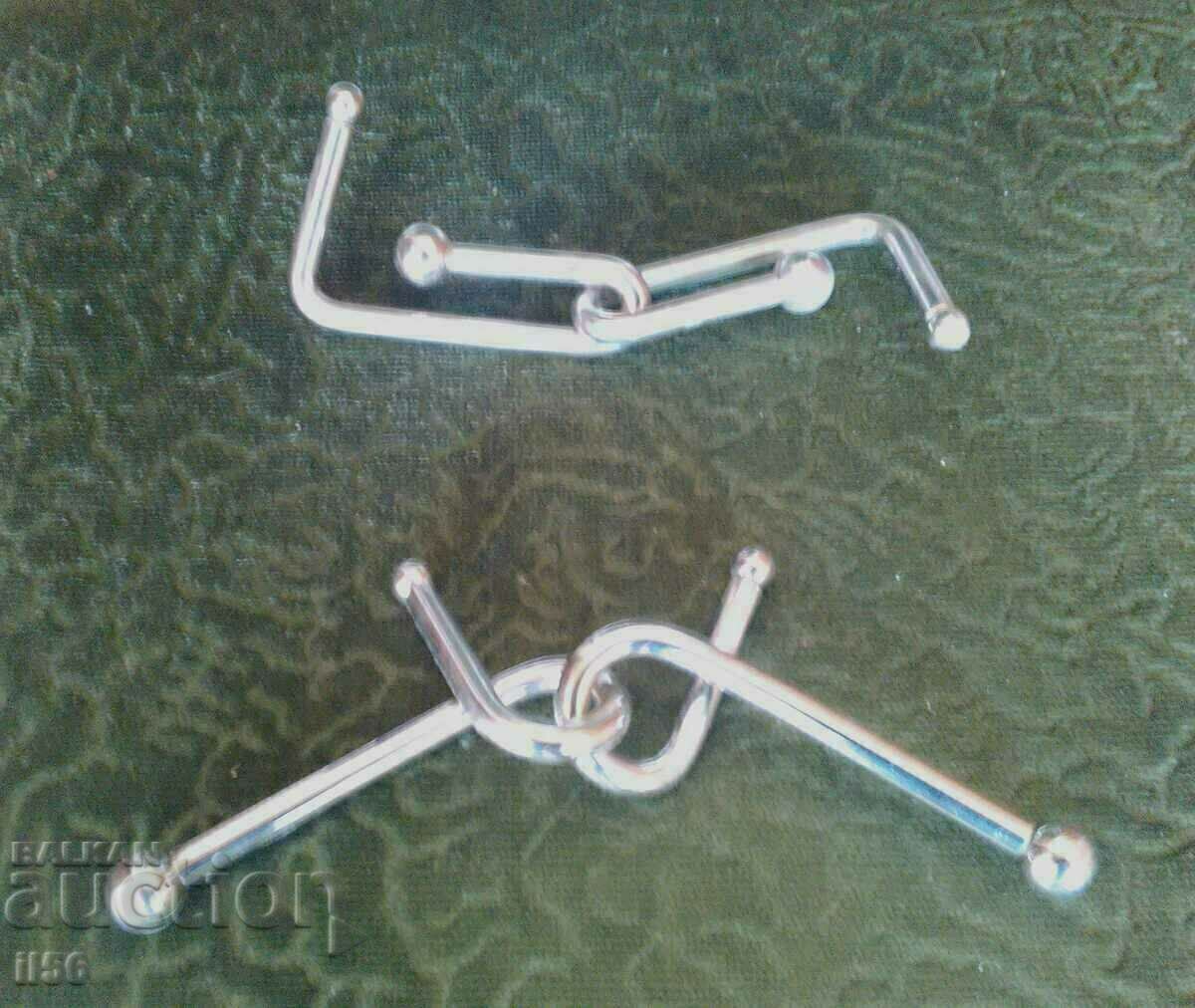 3D logic puzzle - metal - 2 pieces with price 2.00 BGN | € 1.02 3D logic puzzle - metal - 2 pieces with price 2.00 BGN | € 1.02