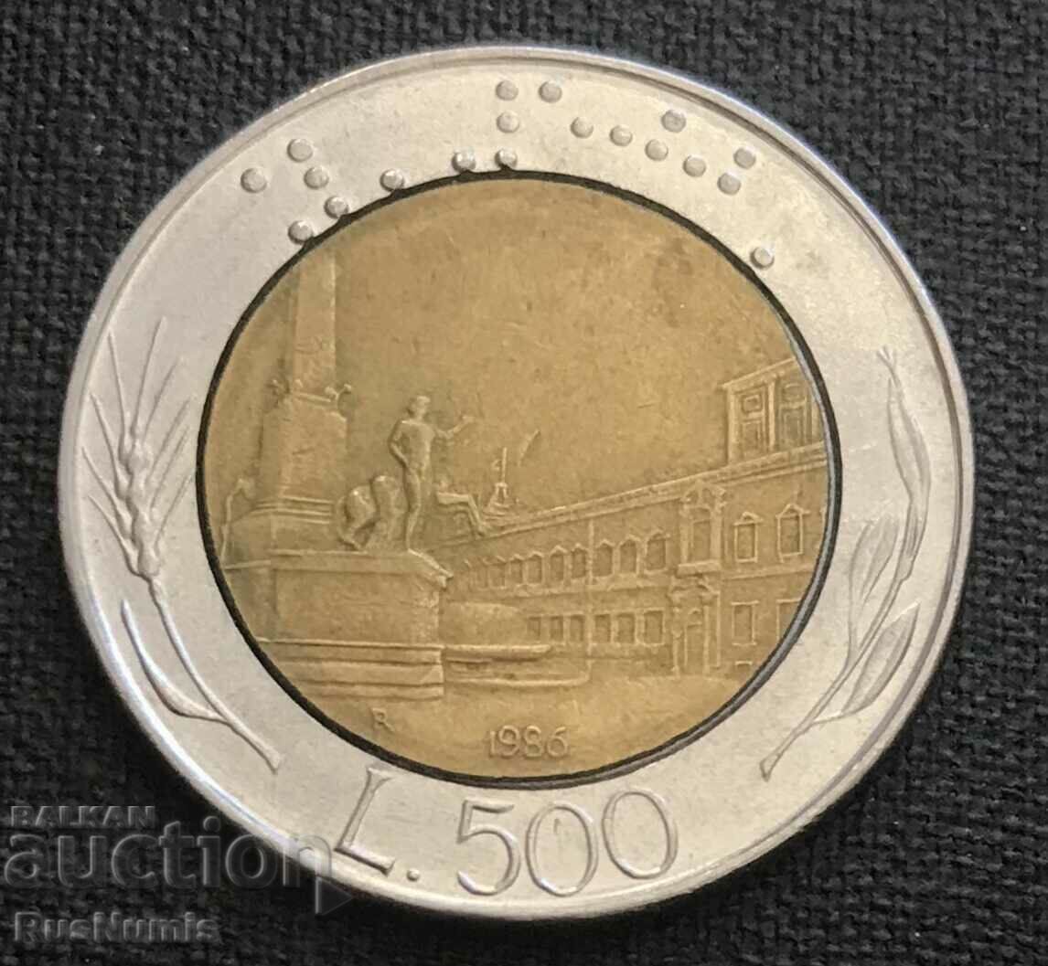 Италия.500 лири 1986 г.