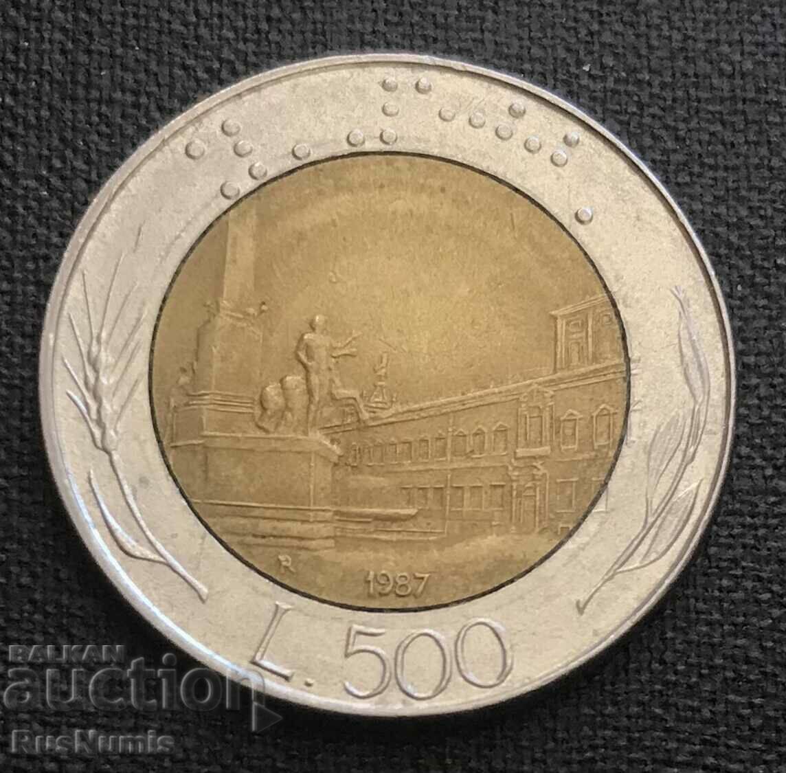 Italy.500 lire 1987.