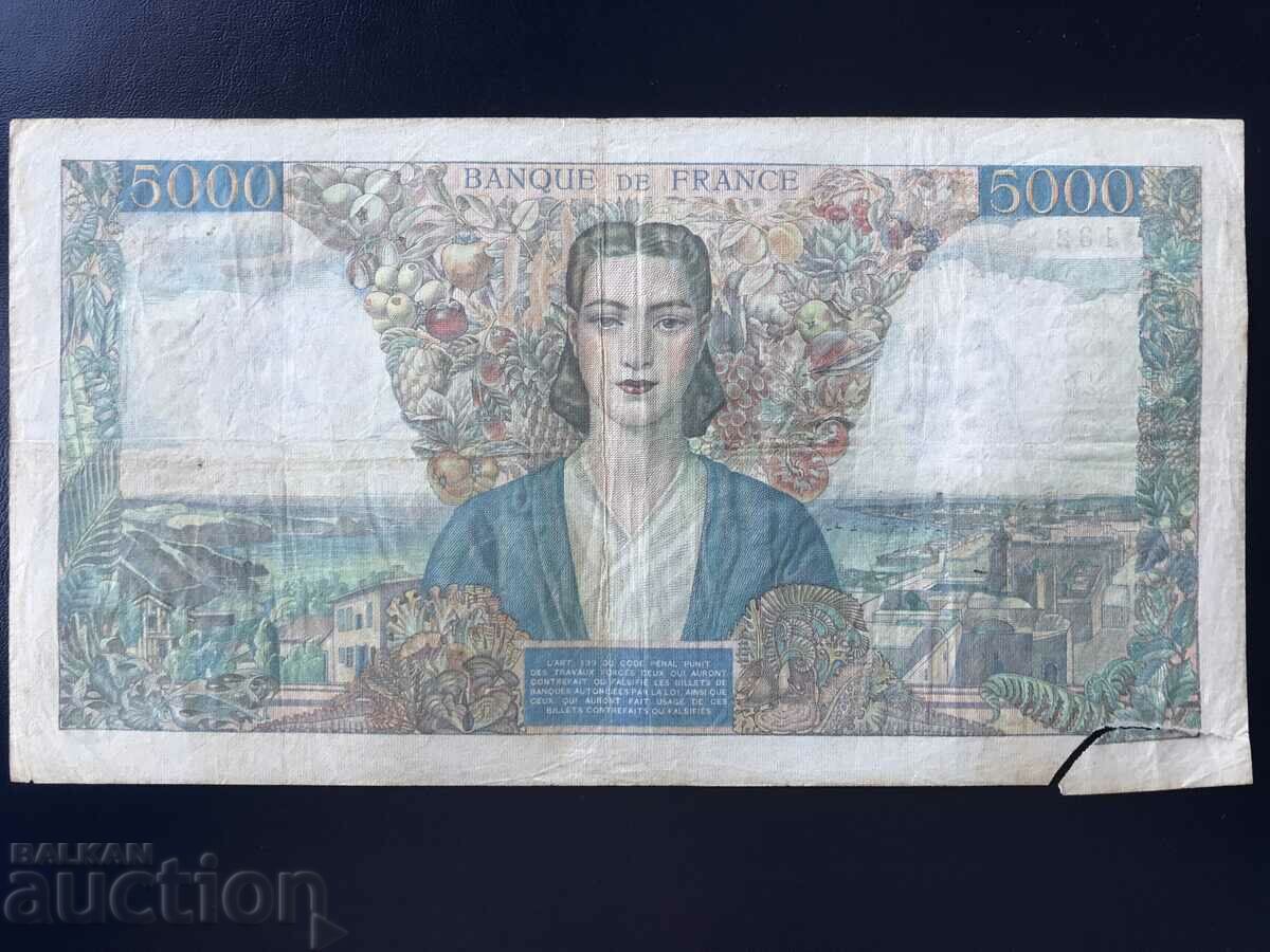 France 5000 francs 1945 with price 140.00 BGN | € 71.58