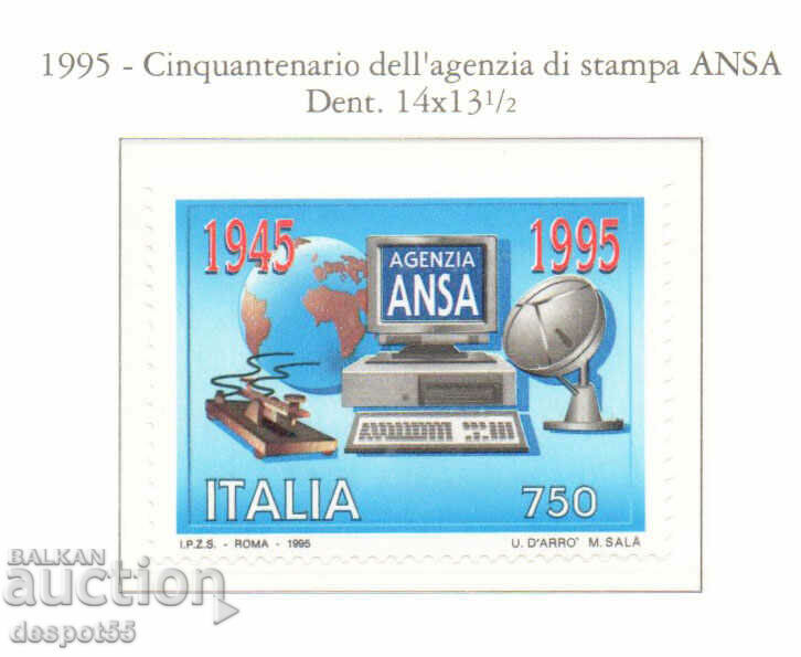1995. Italy. 50 years of the Italian News Agency.