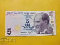 Банкнота - Турция - 5лири UNC | 2009г.