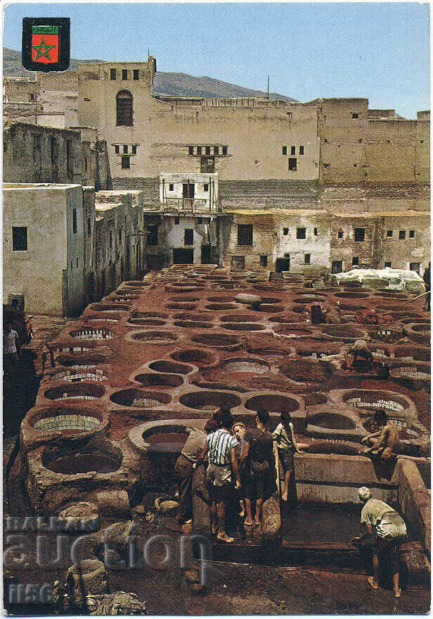 Мароко - Фес - занаяти - боядисване на кожи - 1980
