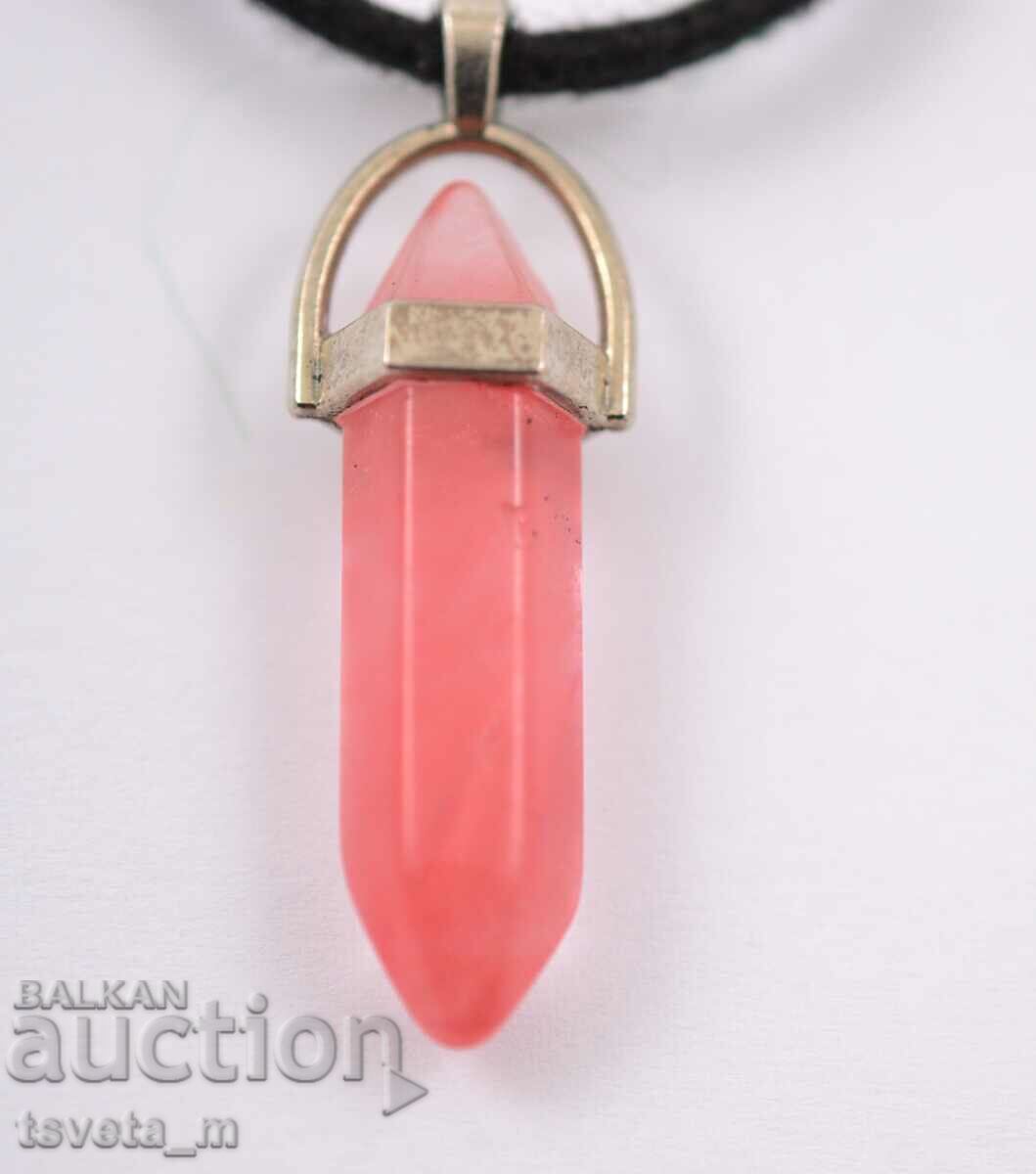 Hexagonal rose quartz necklace with price 5.00 BGN | € 2.56 Hexagonal rose quartz necklace with price 5.00 BGN | € 2.56