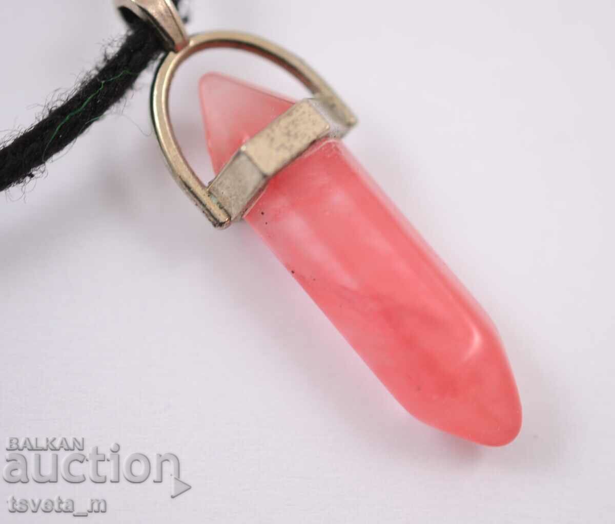 Auction Hexagonal rose quartz necklace Auction Hexagonal rose quartz necklace