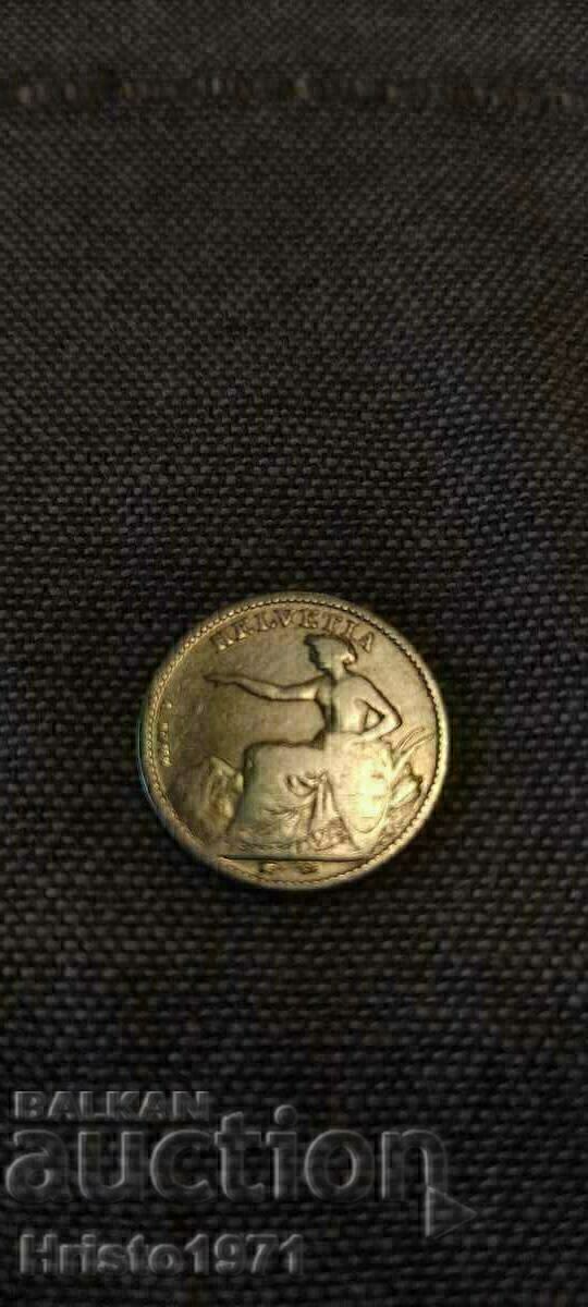 1/2 франк 1851 с цена € 150.00 | 293.38 лв.