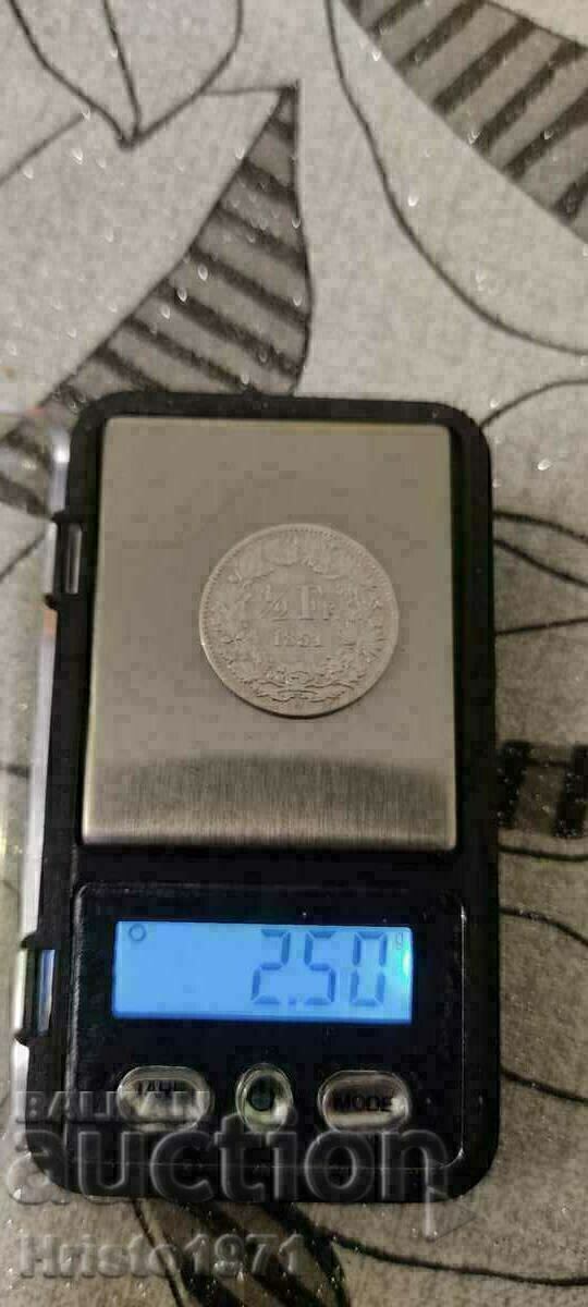 Auction 1/2 franc 1851 Auction 1/2 franc 1851