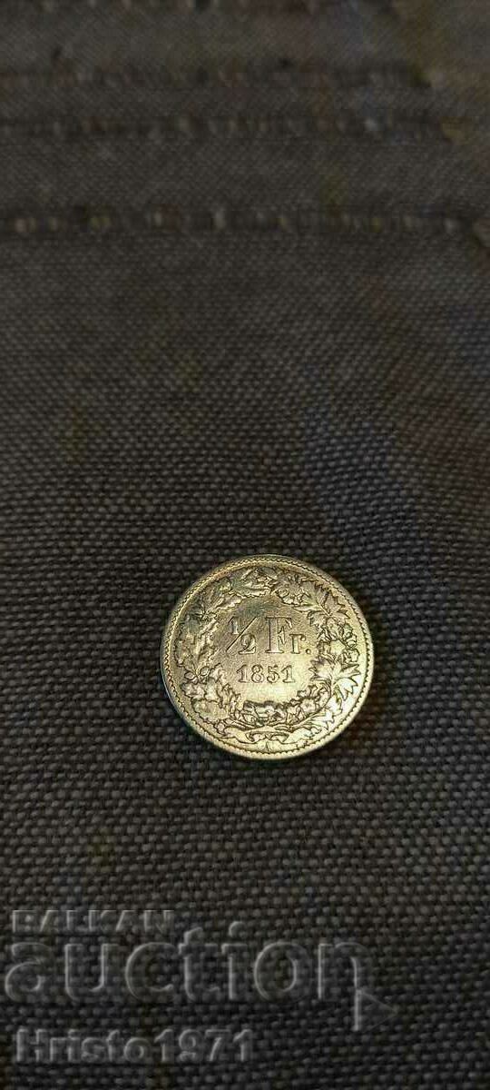 1/2 franc 1851