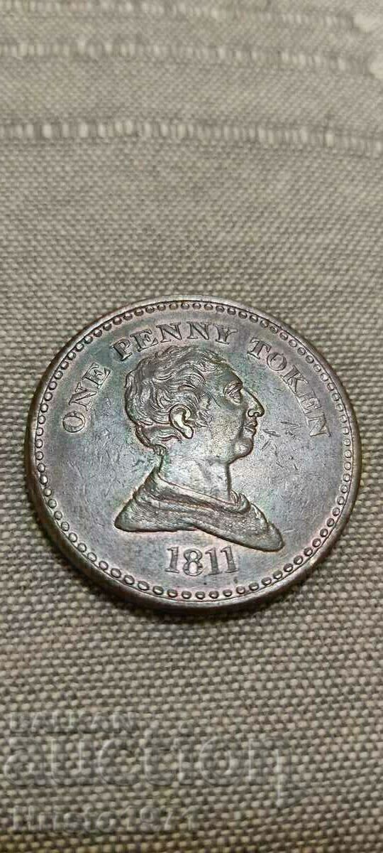 1 pence 1811 Token Bristol and Samset