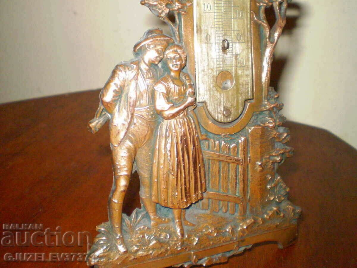 Old table thermometer bronze composition figures - 6 Old table thermometer bronze composition figures - 6