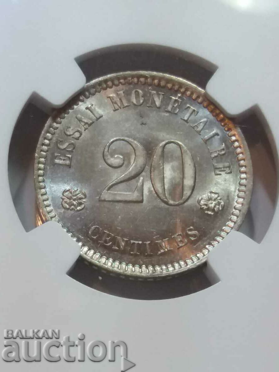 20 centimes 1859 MS 64 Pattern / Essai