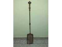 Old baroque large grate fireplace spatula - bronze