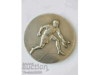 Medalia de argint de masă franceză-tenis pe teren