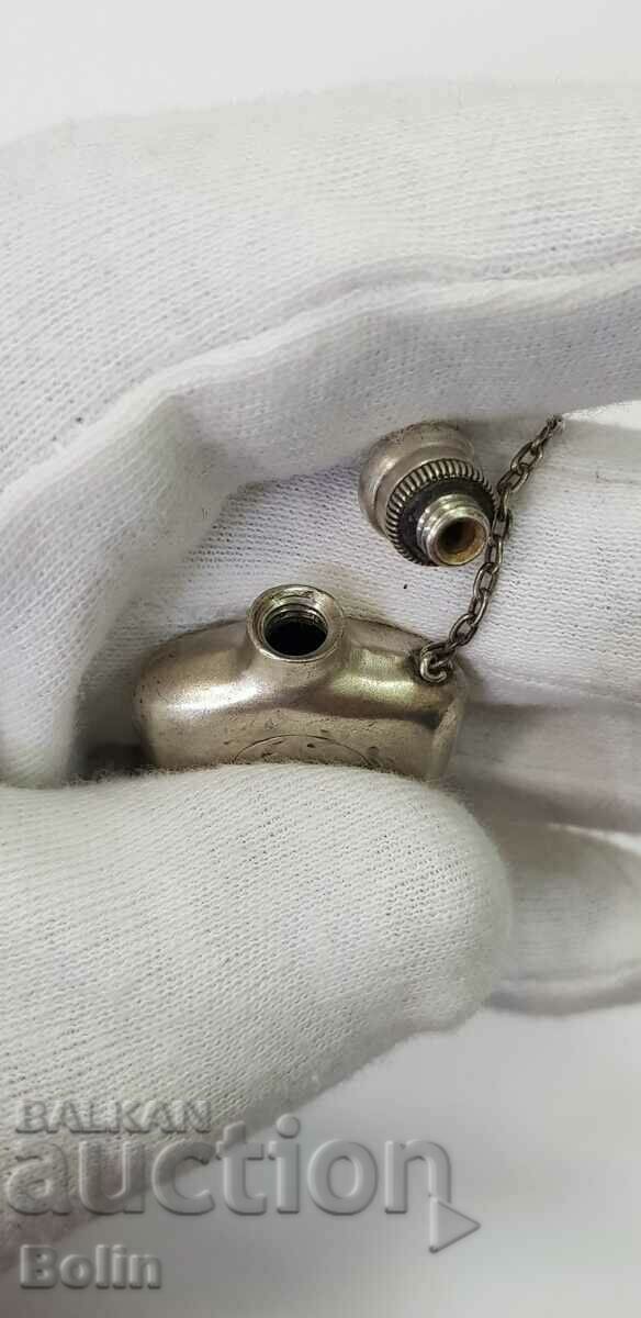 Auction  Russian-USSR silver perfume bottle 875 sample 1930-1950.
