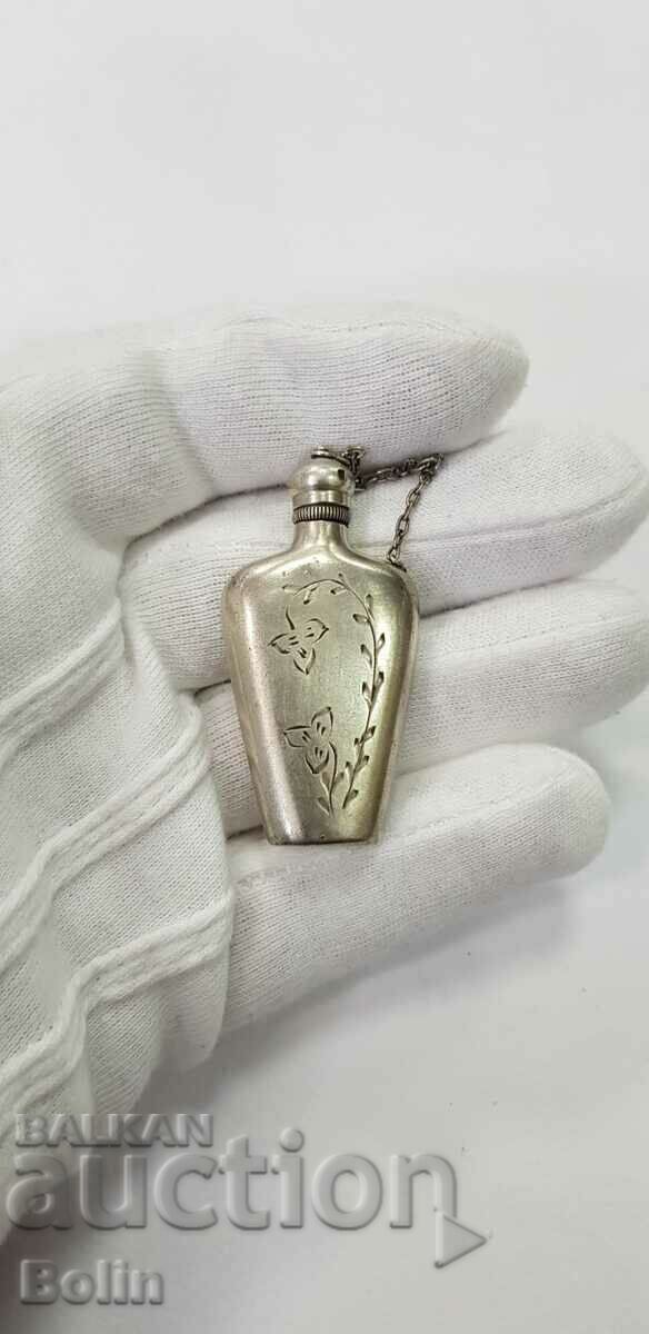 Russian-USSR silver perfume bottle 875 sample 1930-1950. - 6