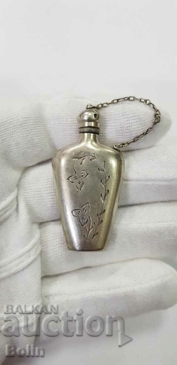 Russian-USSR silver perfume bottle 875 sample 1930-1950.