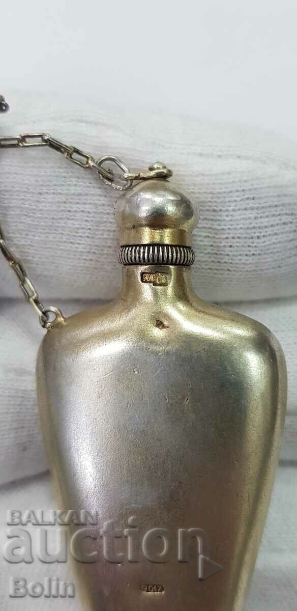 Auction Russian-USSR silver perfume bottle 875 sample 1930-1950. Auction Russian-USSR silver perfume bottle 875 sample 1930-1950.