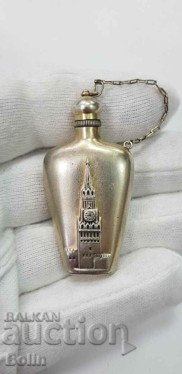 Russian-USSR silver perfume bottle 875 sample 1930-1950.