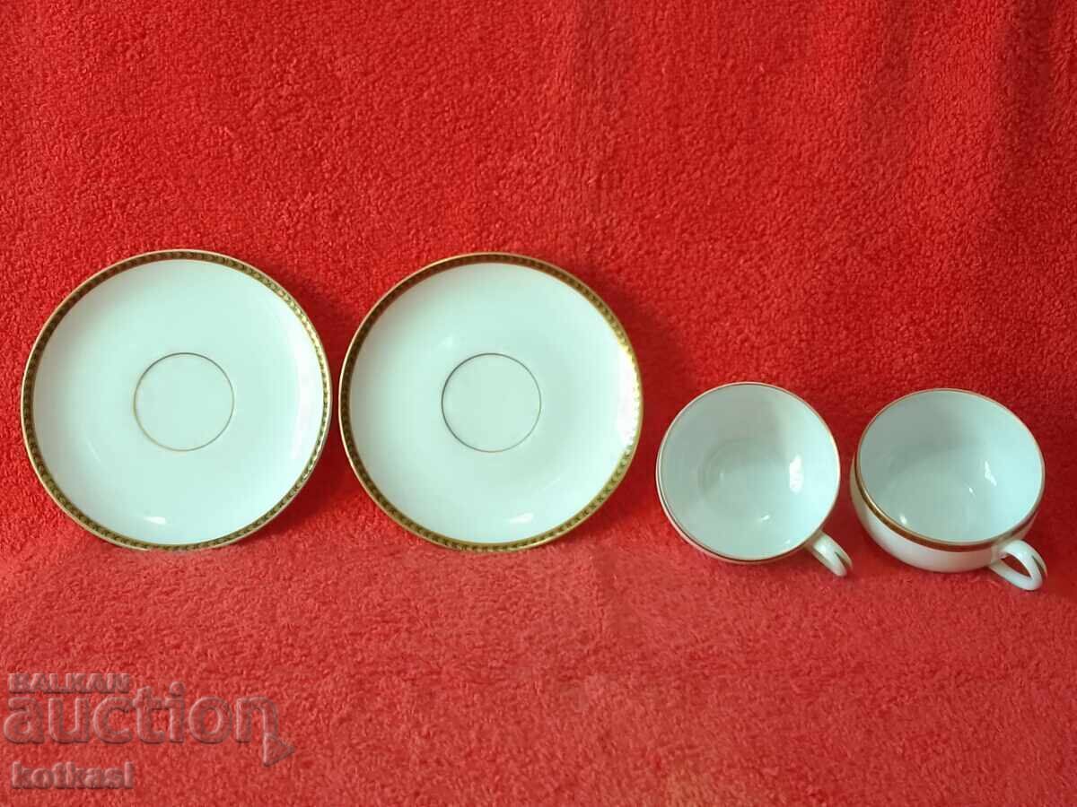Auction Two double old sets of porcelain cups and saucers Silesia Moka Auction Two double old sets of porcelain cups and saucers Silesia Moka