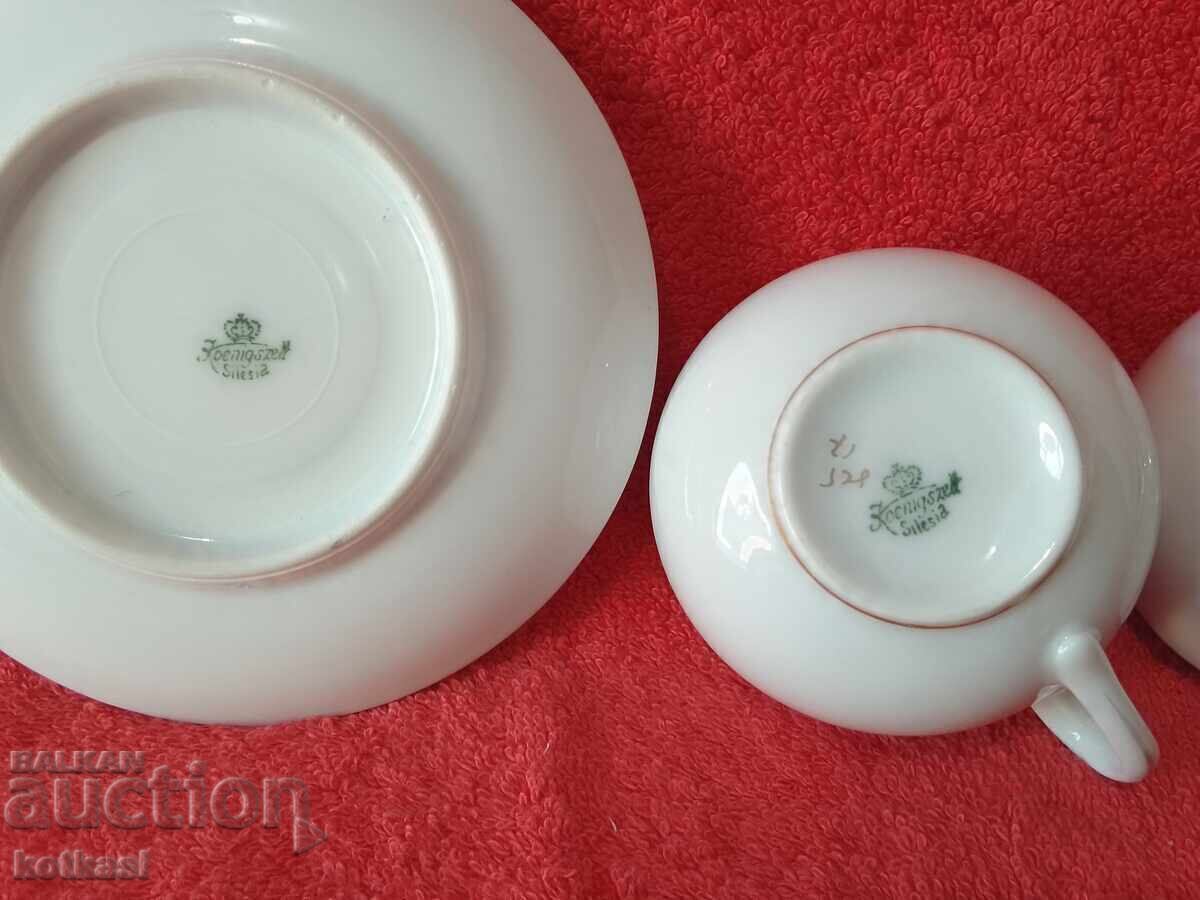 Two double old sets of porcelain cups and saucers Silesia Moka - 5 Two double old sets of porcelain cups and saucers Silesia Moka - 5
