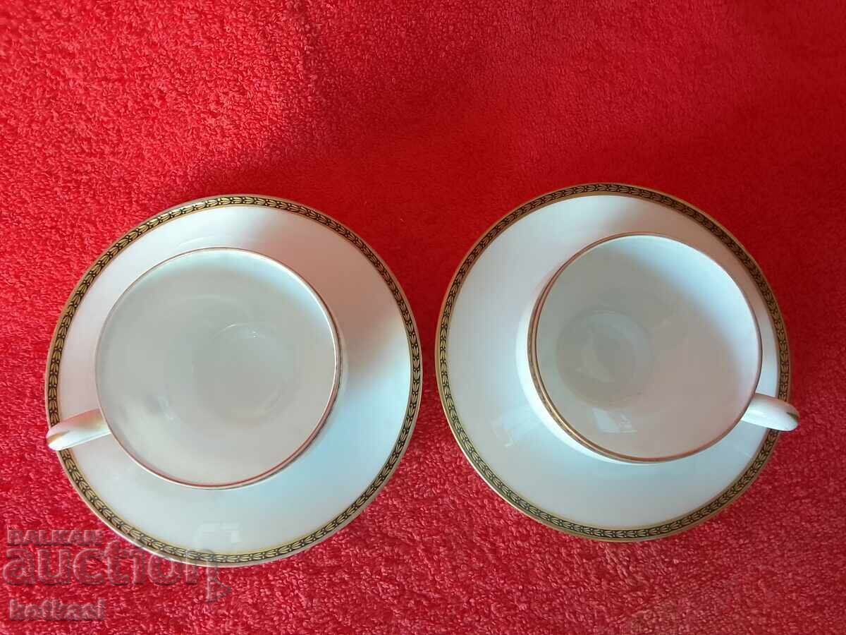 Two double old sets of porcelain cups and saucers Silesia Moka - 7 Two double old sets of porcelain cups and saucers Silesia Moka - 7