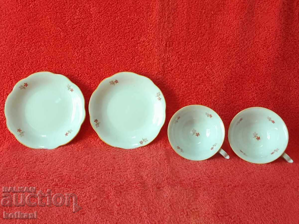Auction Two double old porcelain sets of cups and saucers marked Moka Auction Two double old porcelain sets of cups and saucers marked Moka