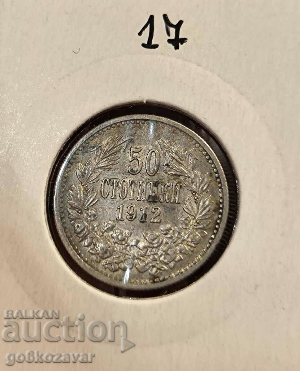 Bulgaria 50 cent 1912 Silver!