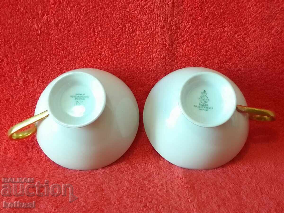 Παράδοση Πολλά πορσελάνινα κύπελλα συμπαγείς επίχρυσες άκρες Tirschenreuth Παράδοση Πολλά πορσελάνινα κύπελλα συμπαγείς επίχρυσες άκρες Tirschenreuth