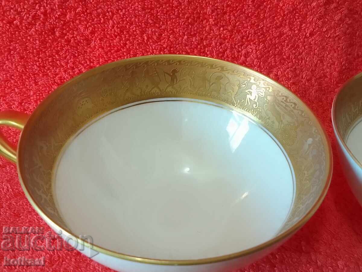 Πολλά πορσελάνινα κύπελλα συμπαγείς επίχρυσες άκρες Tirschenreuth - 5 Πολλά πορσελάνινα κύπελλα συμπαγείς επίχρυσες άκρες Tirschenreuth - 5