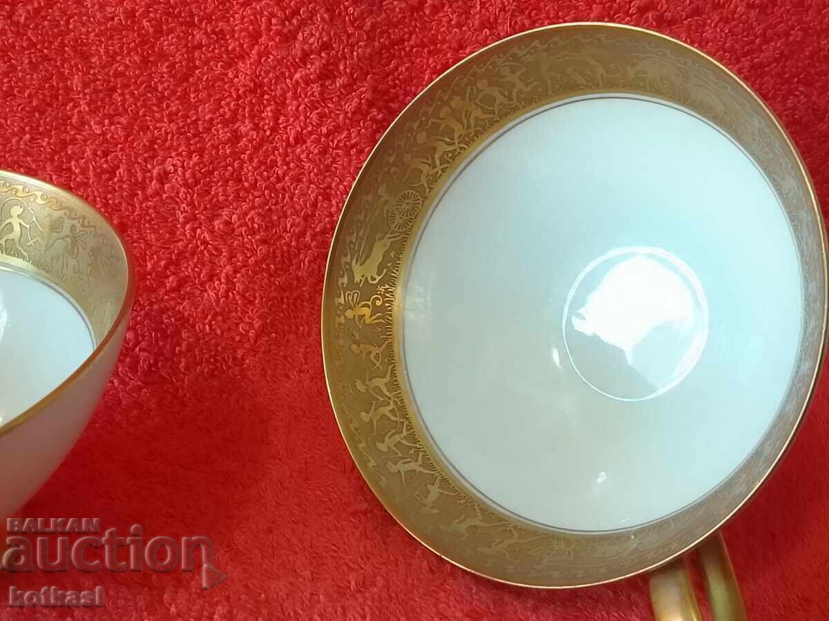 Πολλά πορσελάνινα κύπελλα συμπαγείς επίχρυσες άκρες Tirschenreuth - 6 Πολλά πορσελάνινα κύπελλα συμπαγείς επίχρυσες άκρες Tirschenreuth - 6