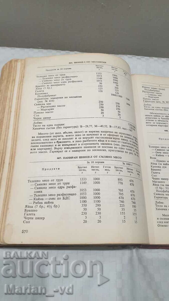 Delivery of A single collection of recipes for catering establishments