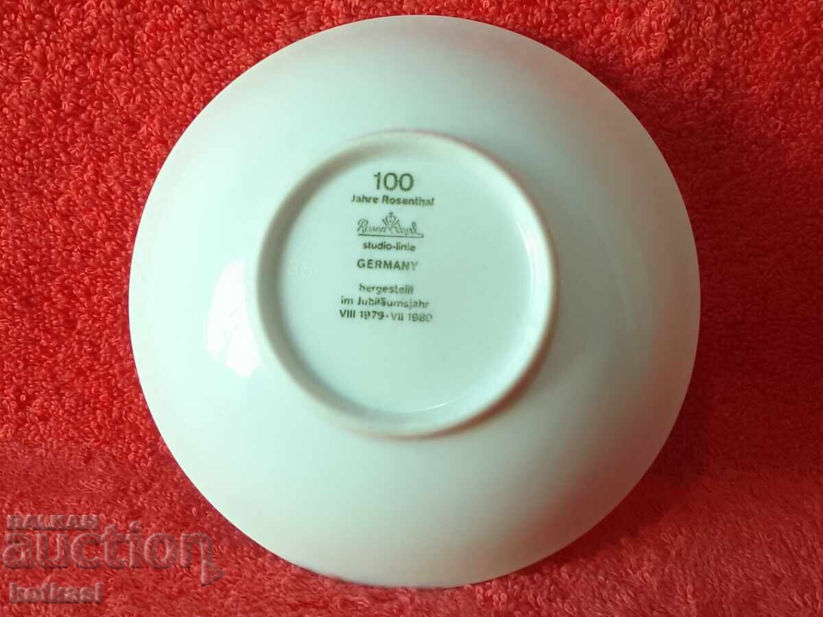 Small old porcelain bowl plate Rozenthal gilt - 6 Small old porcelain bowl plate Rozenthal gilt - 6