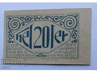 Τραπεζογραμμάτιο-Αυστρία-G.Austria-Lochen-20 Heller 1920-μπλε