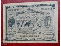 Банкнота-Австрия-Г.Австрия-Баумгартенберг-20 хелера 1920