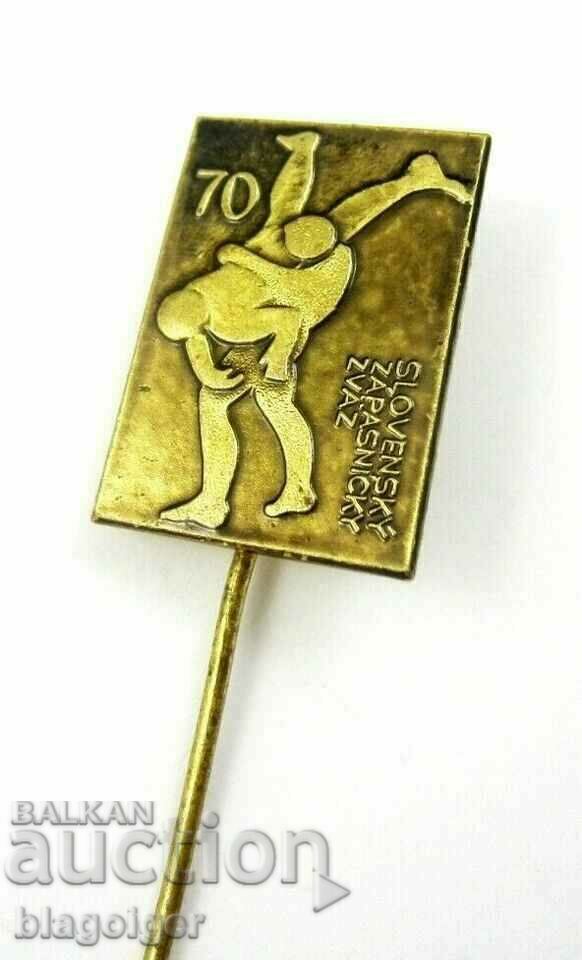 Σήμα Ιωβηλαίου Σλοβενικής Ομοσπονδίας Πάλης με τιμή 8.90 BGN | € 4.55 Σήμα Ιωβηλαίου Σλοβενικής Ομοσπονδίας Πάλης με τιμή 8.90 BGN | € 4.55