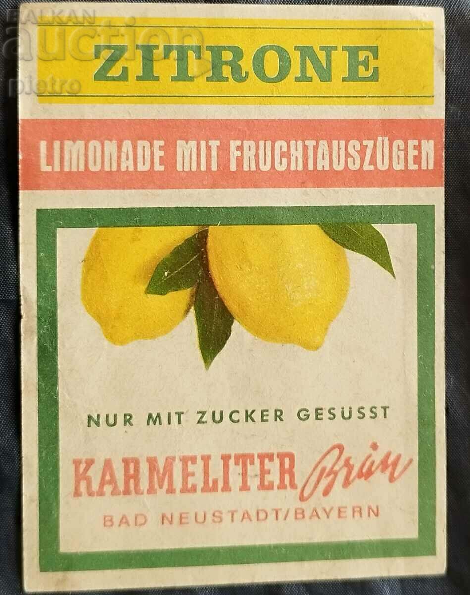 Veche etichetă retro germană bavareză din perioada socială - LEMON....