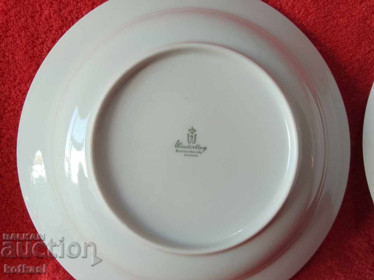 Lot of two old porcelain plates Germany Winterling gilt - 5 Lot of two old porcelain plates Germany Winterling gilt - 5