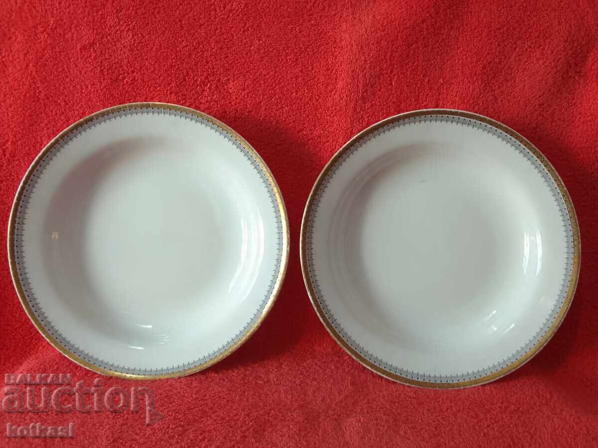 Lot of two old porcelain plates Germany Winterling gilt Lot of two old porcelain plates Germany Winterling gilt