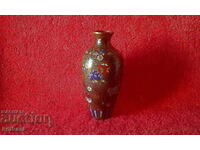 Old vase 15.5 cm cellular enamel cloisonne cloisonne Asia